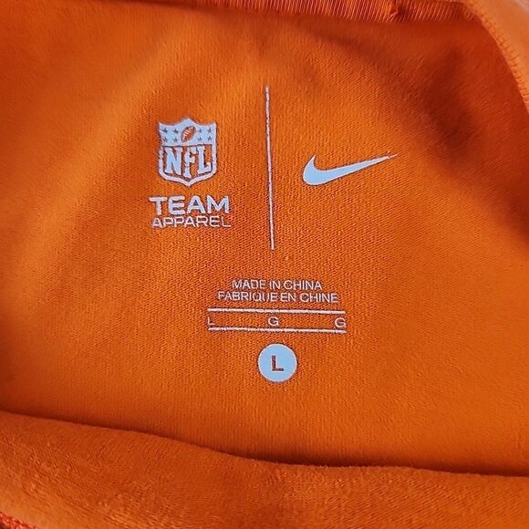 Nike NFL Team Apparel Miami Dolphins Mens Large Orange Flock Long Sleeve T-Shirt - Picture 2 of 9